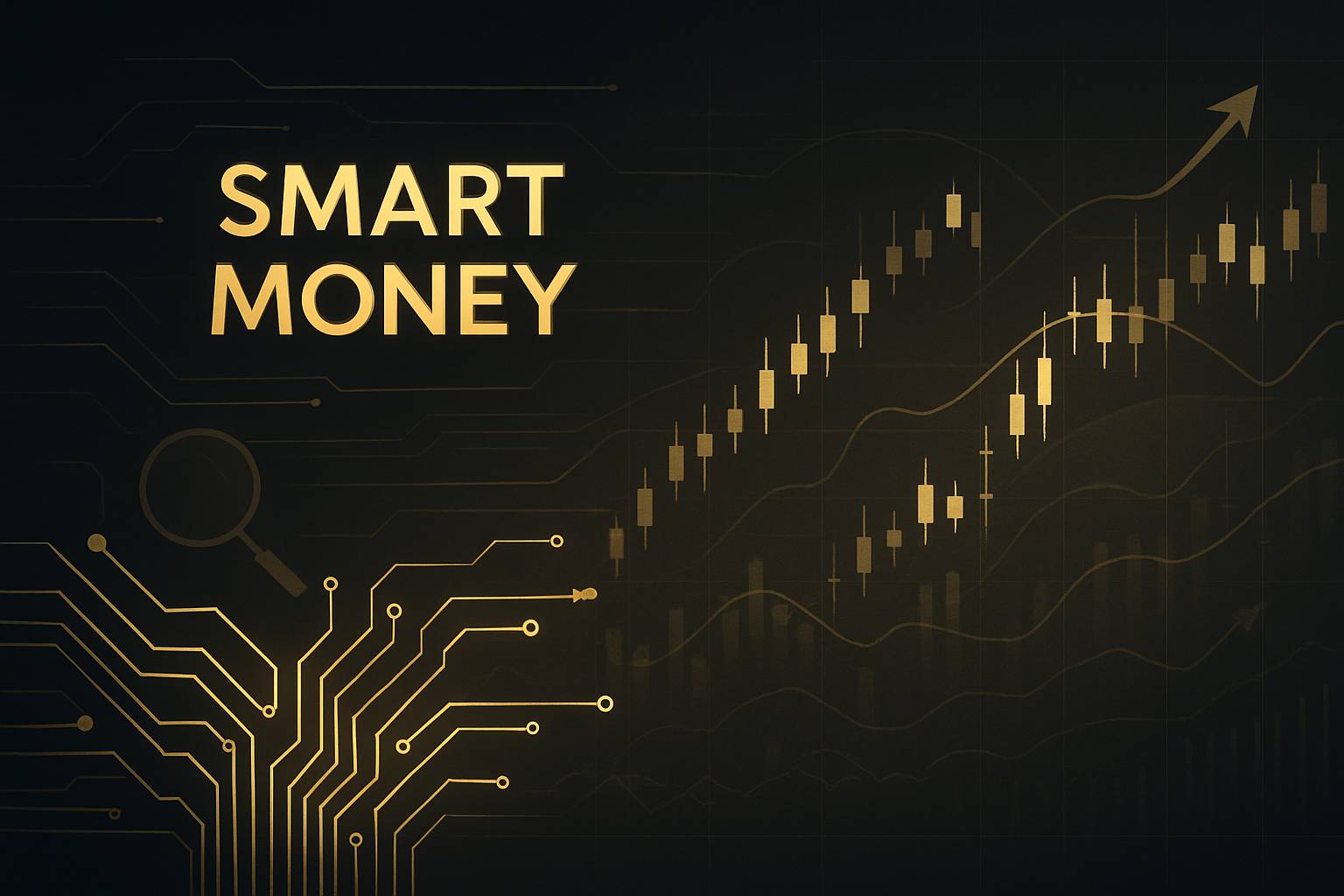 نمودار قیمت و حجم معاملات کنار فیلتر بررسی پول هوشمند بورس